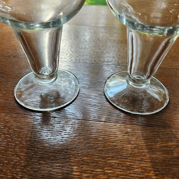 Vintage 16oz Hollow Stem Beer Glasses Mid Century Barware Set Of 2 - Picture 2 of 8